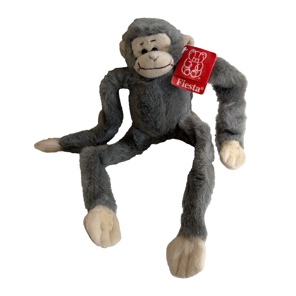 Fiesta Monkey Plush Stuffed Animal Gray 12" NWT